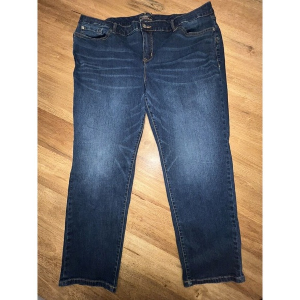 Torrid Boyfriend Straight Denim Jeans Size 22‎ S Vintage Stretch Dark Wash